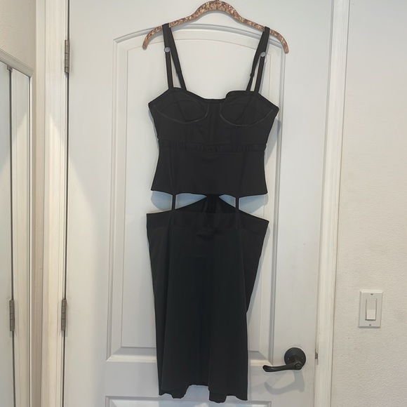 CNC Costume National Corset Cut Out Bustier Black Dress Sz 40 (S)